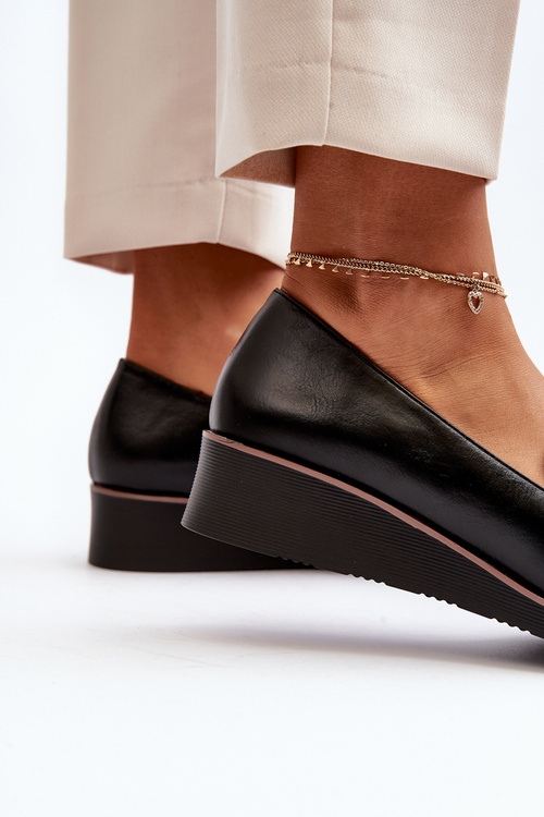 Dámské polobotky na klíně s ozdobou Černé Miliret