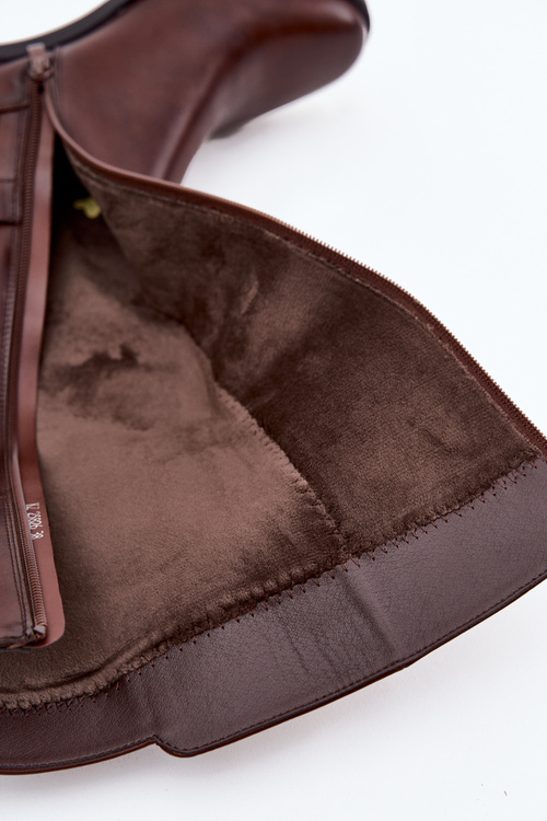 Zateplené dámske čižmy na klin s remienkom Sergio Leone KZ25826 Hnedé