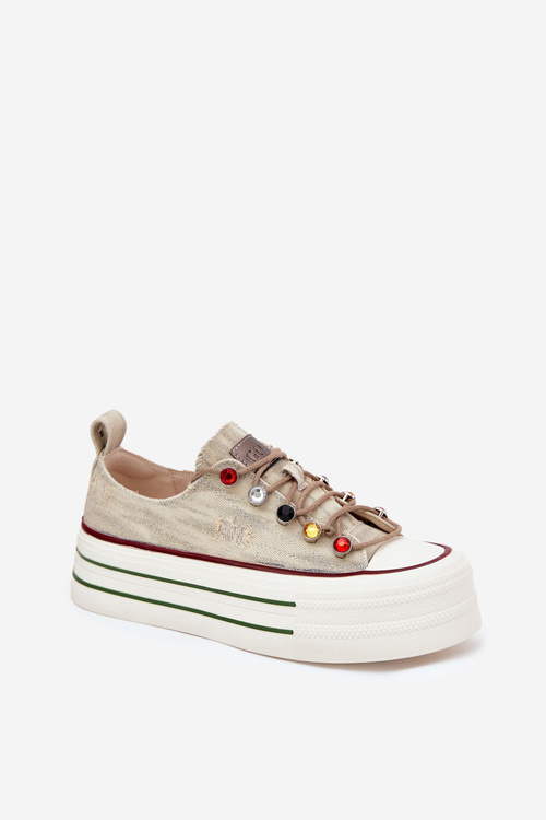 Dámske Tenisky Na Platforme Béžové GOE RR2N4105