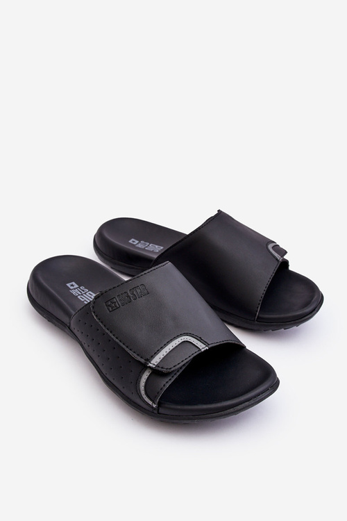Pánska klasická veľká hviezda LL174603 Black Flip -flops