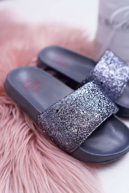 Detské žabky Big Star Grey Glitter AA374087