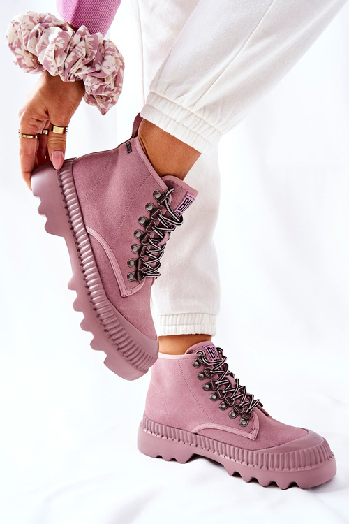 Kožené Turistické Boty Big Star II274367 Růžové