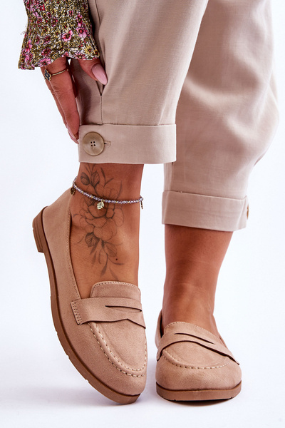 Pohodlná semišová dámska tmavá béžová Lucca