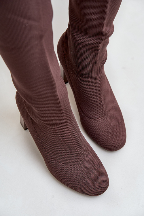 Čižmy So Školským Zvrškom Po Koleno Na Opätku Tmavozelené Esanira