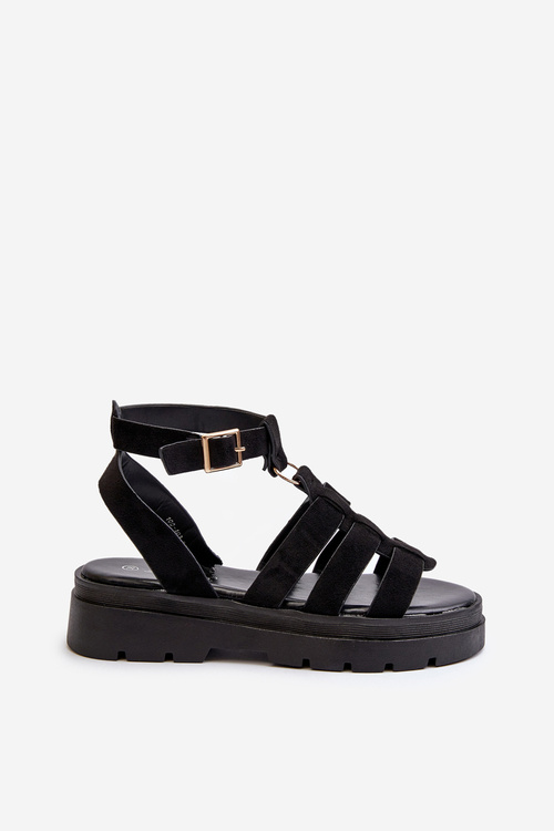 Dámské sandály Gladiátorky Z Eko Zamszu Černé Dorameia