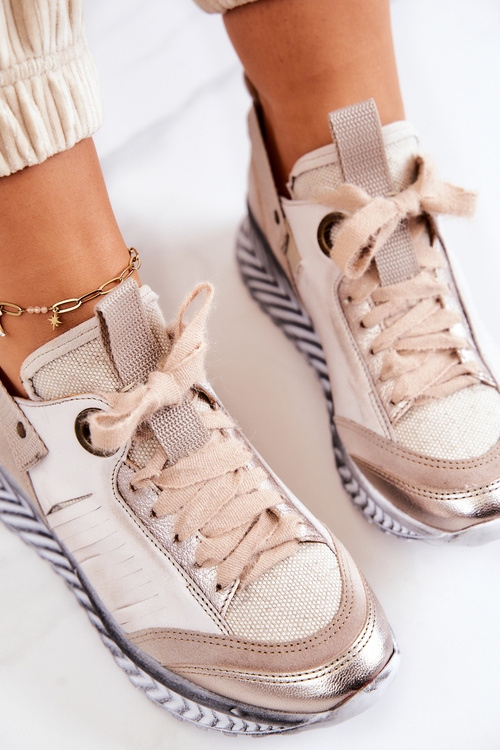 Dámske kožené tenisky Maciejka 04916-19 Beige