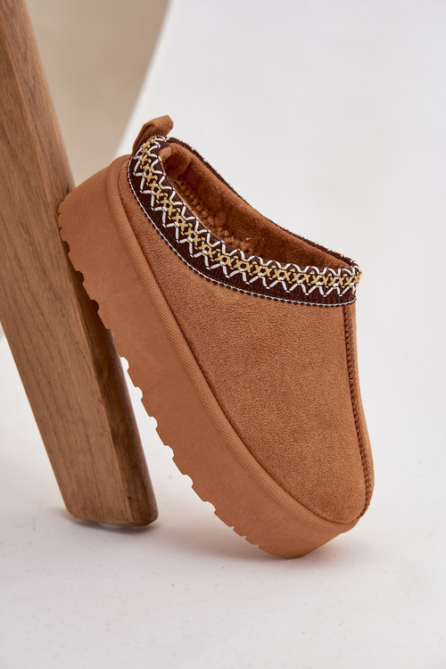 Dětské juniorská sněhule s výšivkou na platformě Camel Jolisse