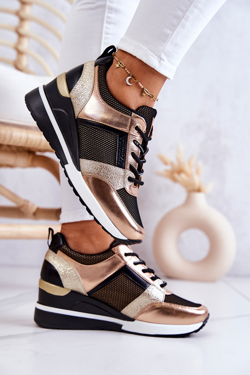 Tenisky tenisky čierne a zlaté Sharon