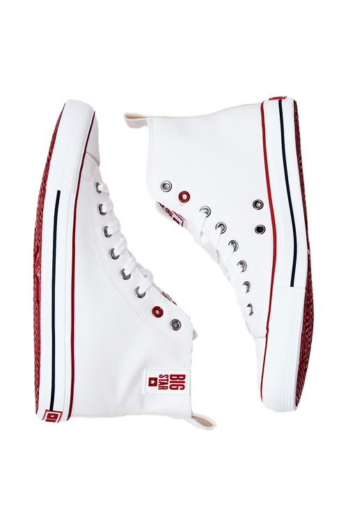 Pánské vysoké Kožené Tenisky BIG STAR JJ174071 Bílý