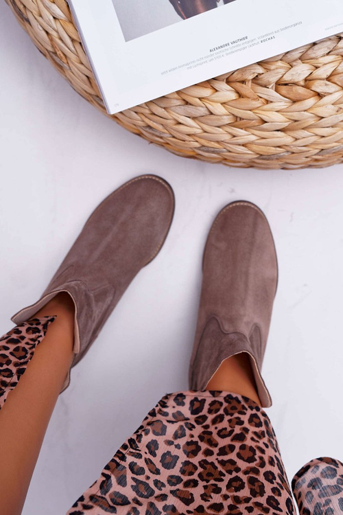 Dámské Kotníkové Boty Skrytý Klín Cappuccino Temné Nicole 2419