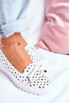 Dámske kožené mokasíny Openwork LR71515 White Murrieta