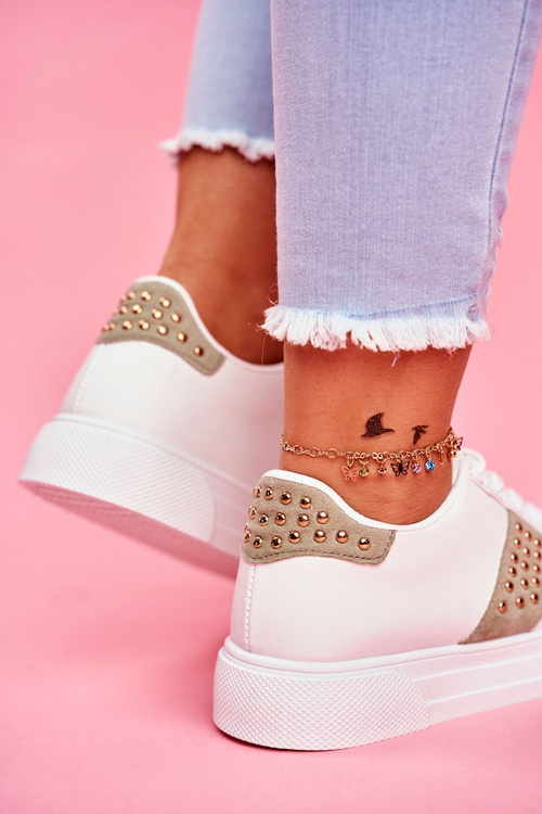 Dámske športové biele a zelené topánky