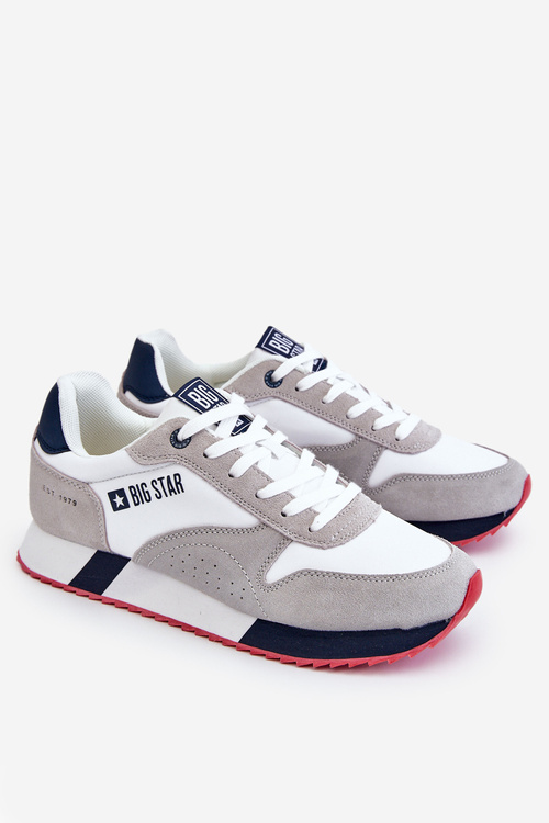 Memory Foam System Pánské sportovní boty Big Star LL174160 Bílá a šedá
