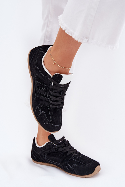 Dámske Športové Topánky Z Eko Semišu Čierne Dorella