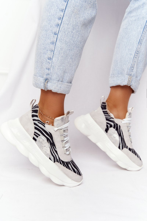 Dámske športové topánky na platforme Lu Boo Gray