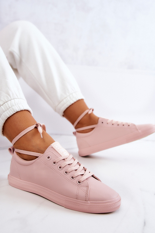 Dámske kožené tenisky Big Star JJ274071 Svetlo ružová