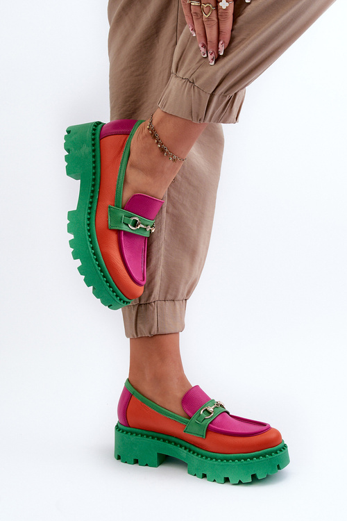 Zazoo 3476 Dámske zelené kožené mokasíny