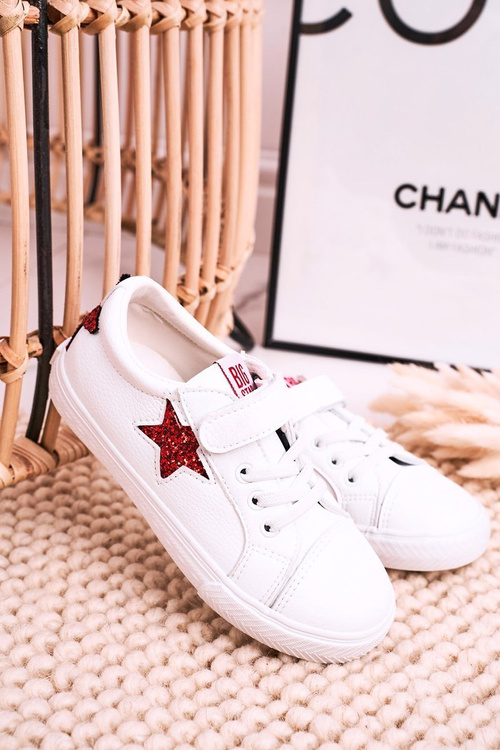 Dětské Kožené Tenisky S Hvězdou BIG STAR DD374102 Bílé