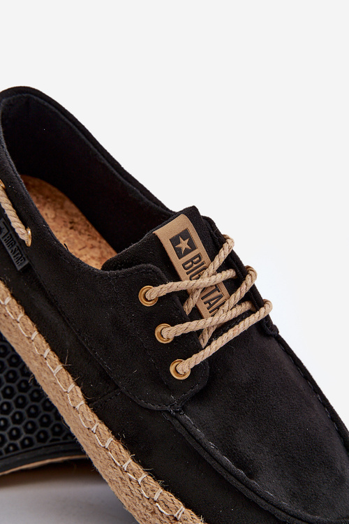 Pánske šnurovacie espadrily Big Star NN174051 Čierne