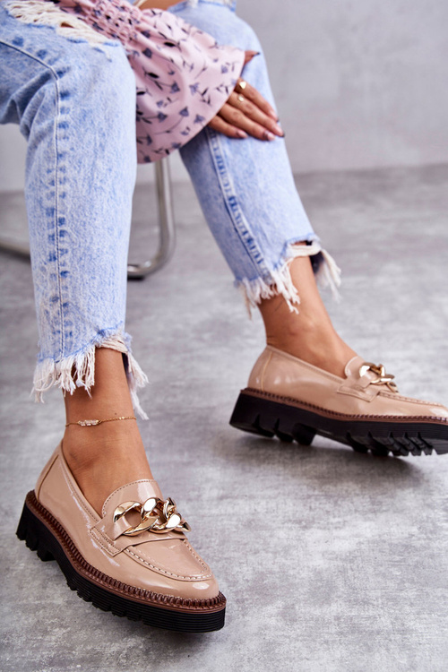 Lafefer lakované topánky na platforme Reidun béžovej platformy