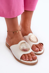 Dámské sandály na ploché podrážce s ozdobou Bílé Rivashea