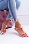 Dámske sandále, Meliski Flip -flops s perlou Pink Contiro