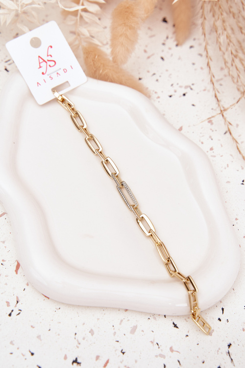 Dámsky náramok reťaz z chirurgickej ocele zlatý