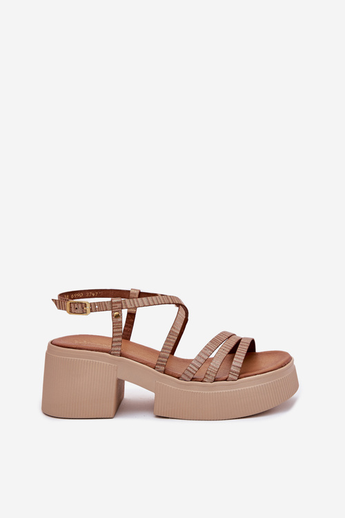 Dámské kožené sandály Maciejka 06990-25 zlaté