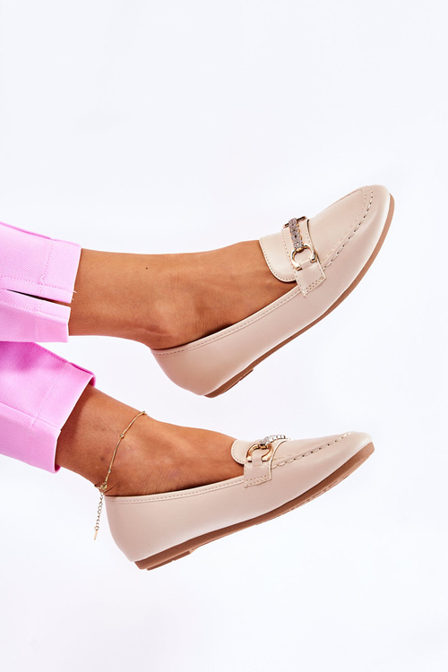 Dámska béžová koža Moccasins Godley