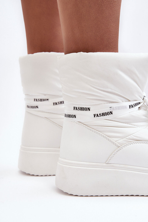 Dámské sněhule s ozdobným uvázáním bílé Siracna