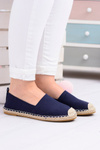 Lniane Damskie Granatowe Espadryle Slip On Nelly