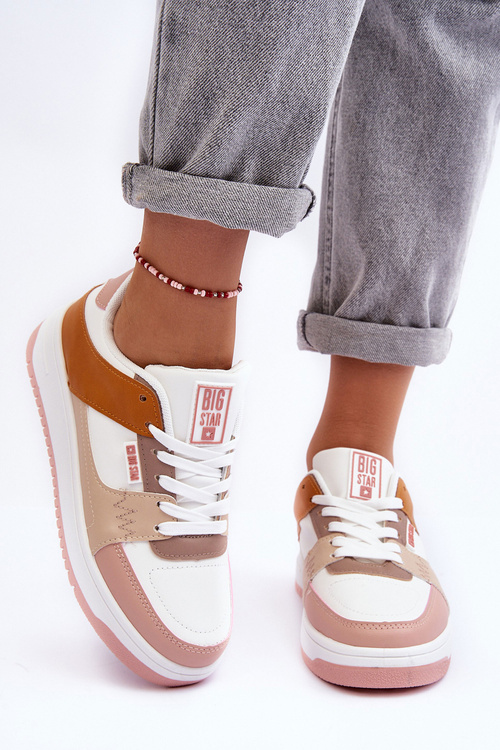 Dámské sportovní boty Sneakersy Big Star MM274355 hnědě-růžové