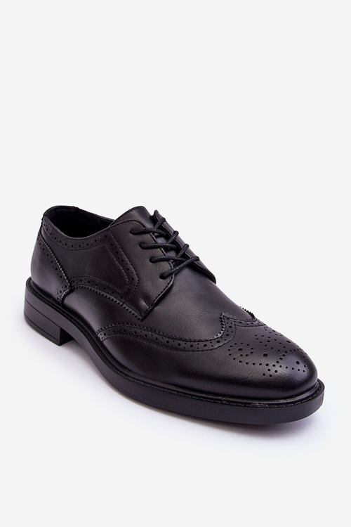 Pánske elegantné kožené topánky čierne Gustavo
