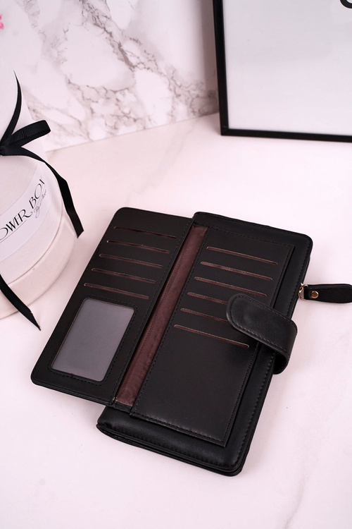 Velká Dámská Peněženka S Extra Prostorem Pro Karty Černá