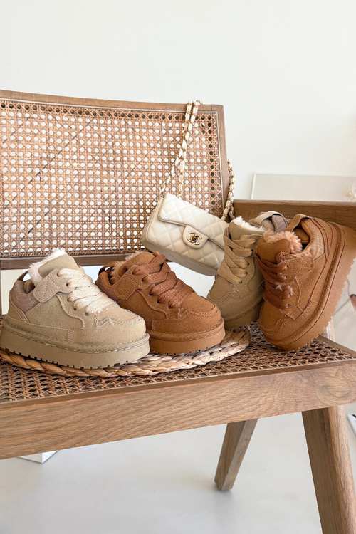 Detské tenisky s teplou kožušinkou Béžové Mireen