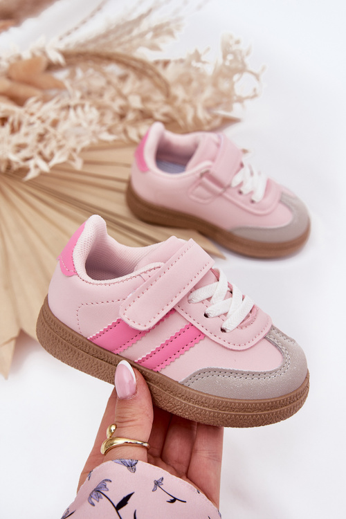 Sportovní Boty Sneakers Dětské Na Suchý Zip Růžové Adelina