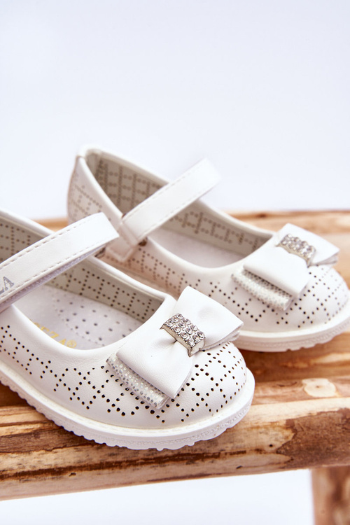 Detské baleríny s bielym halle suchým zipsom