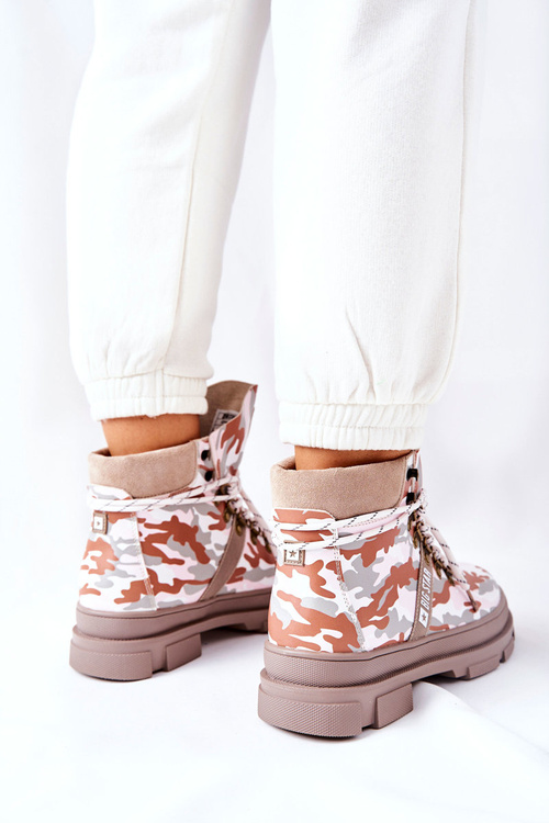 Kožené Turistické Boty Big Star II274369 Moro šedé