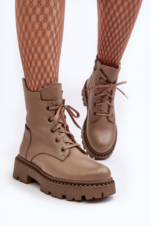 Dámske kožené topánky na Zazoo 949p Dark -Burry