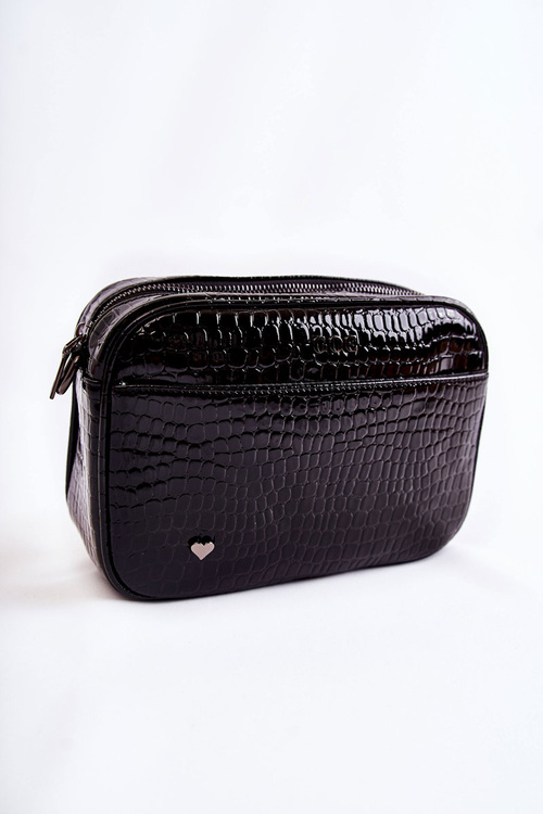 Lakovaná taška Messenger GOE ZNJ022 Černá