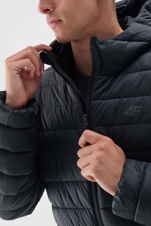 Pánska Pružná Bunda S Kapucňou 4F Čierna 4FWAW24TDJAM484-20S