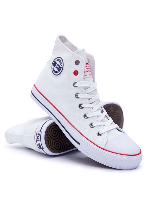 Big Star Vysoké pánské bílé tenisky T174106