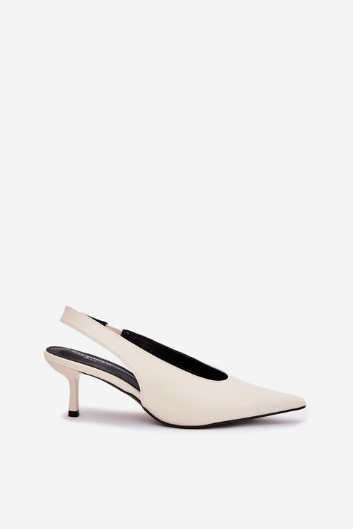 Lodičky S Odkrytou Pätou Eko Koža Ecru Aricandia