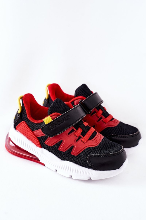 Dětské Sportovní Boty Na Suchý Zip ABCKIDS Černé-červené