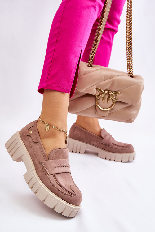 Dámské semišové nazouvací boty Světle hnědé Fiorell