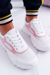 Dámská Sportovní Obuv Tlustou Podrážkou Bílé a Růžové HighStep