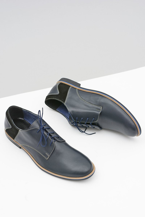 Pánske topánky Bednarek Elegantné kožené námornícke modré Biagio