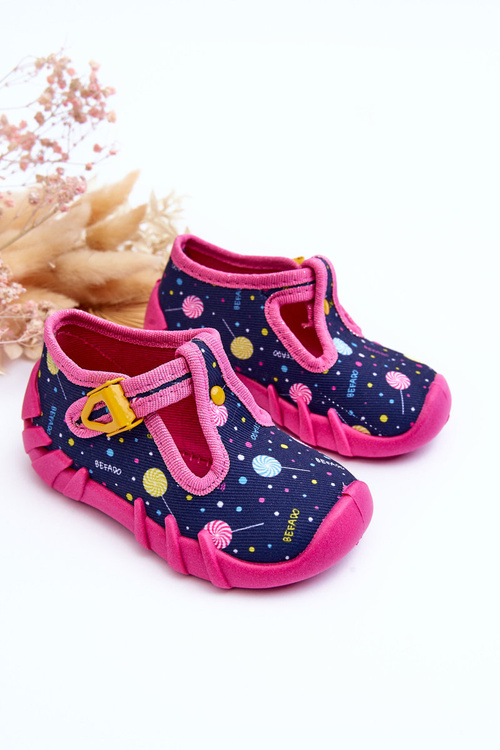 Dievčenské topánky Papci Befado 110p471 Pink-Navy Blue