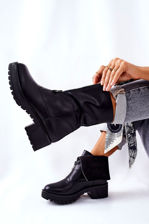 Čierne vysoké podpätky kože challonte