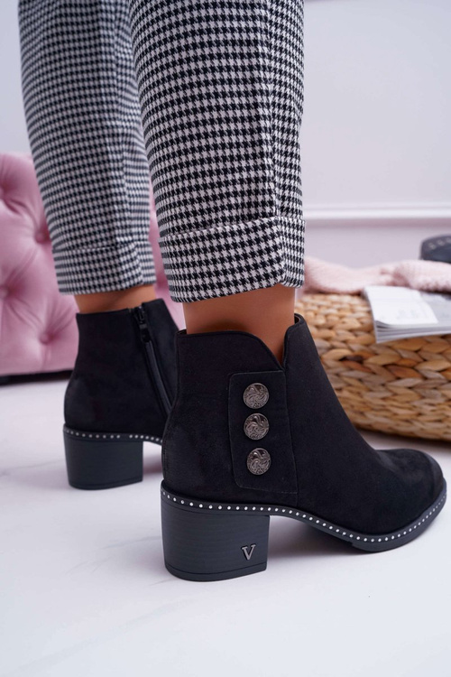 Dámské Kotníkové Boty Na Podpatku Černé Tristram